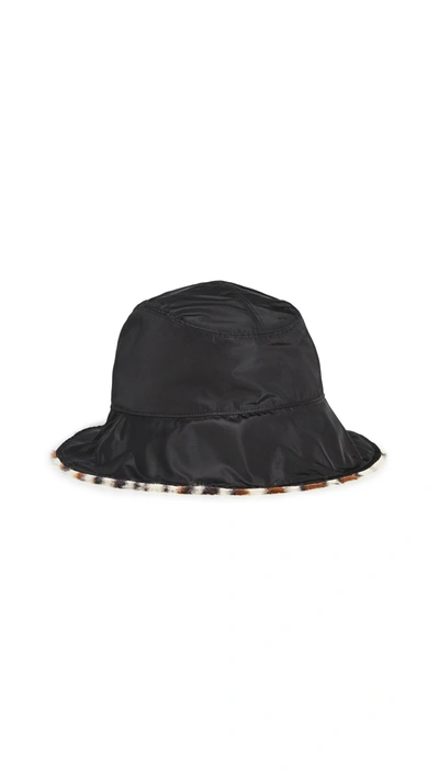 Rag & Bone Addison Reversible Shell And Leopard-print Faux Fur Bucket Hat In Black