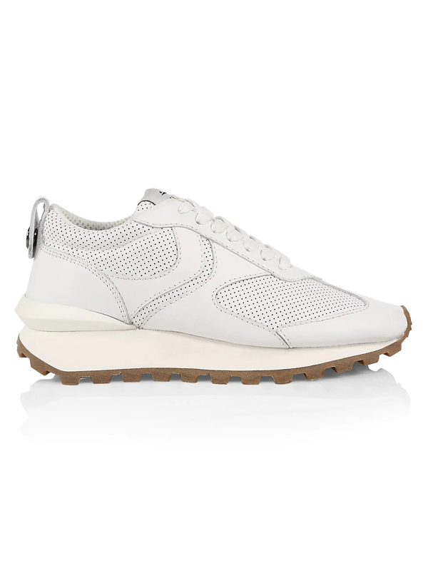 Voile Blanche Qwark Perforated Leather Sneakers In White | ModeSens