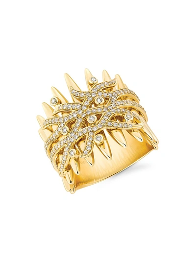 Hueb Women's Tribal 18k Yellow Gold & Diamond Ring