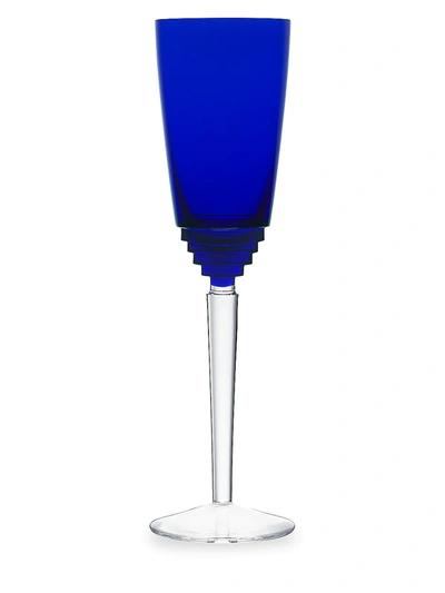 Saint Louis Oxymore Crystal Champagne Flute In Blue