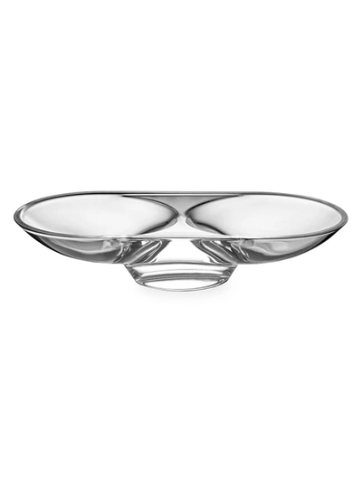 Nude Glass Silhouette 2-compartment Oval Tray In Clear