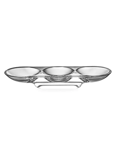 Nude Glass Silhouette 3-compartment Oval Tray In Clear