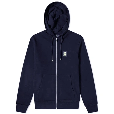 Belstaff Jersey Hoodie In Blue In Navy