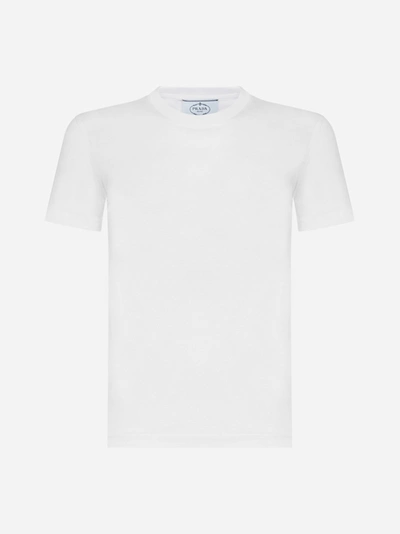 Prada Three Cotton T-shirts Set In White