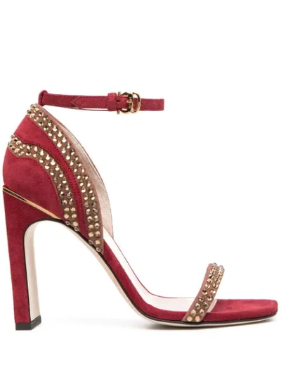 Pollini Chain-link Sandals In Red