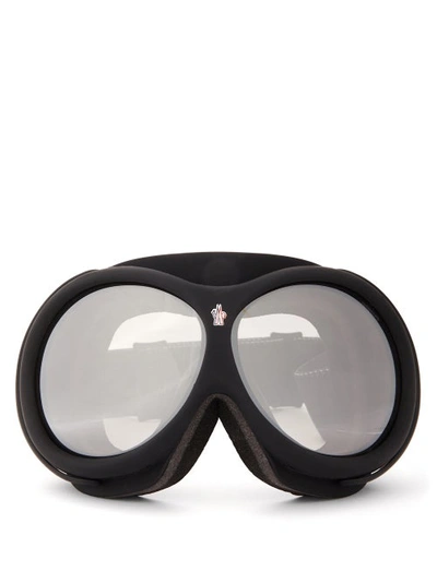 Moncler Logo-jacquard Strap Ski Goggles In Matte Black