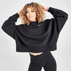 Nike Women's Sportswear Cropped Crewneck Sweatshirt In Black