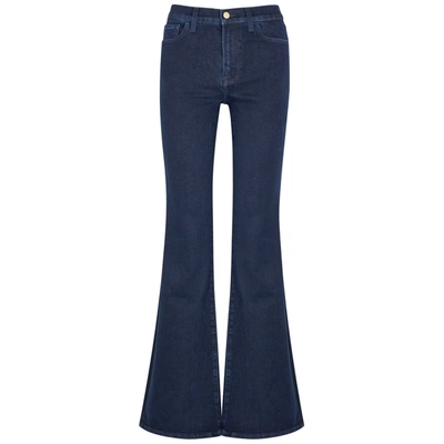 J Brand 'valentina' Super Wide Flared Leg Jeans In Dark Blue