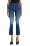 Mother The Insider Frayed Step Hem Crop Jeans In Second Thyme Around