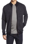 Bugatti Wool Blend Zip Cardigan In Charcoal