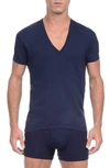 2(x)ist Pima Slim-fit Deep V-neck T-shirt In Navy