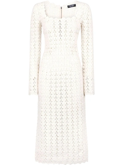Dolce & Gabbana Broderie Anglaise Dress In White