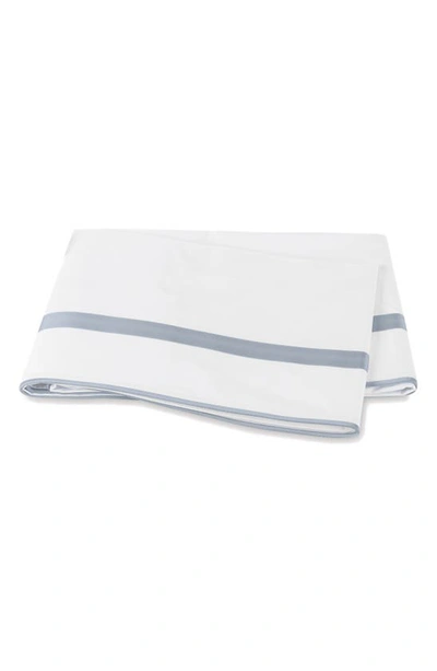 Matouk Louise 500 Thread Flat Sheet In Hazy Blue