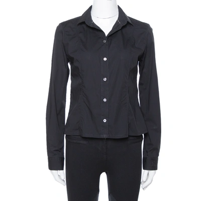 Pre-owned Burberry Black Stretch Cotton Long Sleeve Shirt M