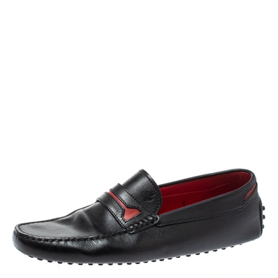 Pre-owned Tod's For Ferrari Black Leather Slip On Loafers Size 42