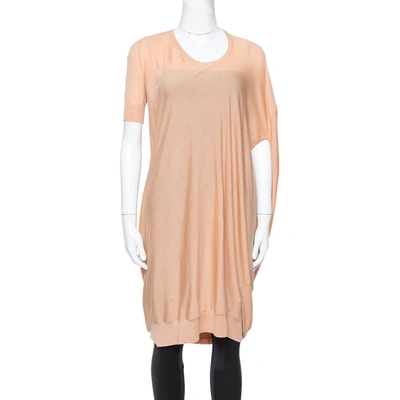 Pre-owned Alexander Mcqueen Beige Draped Knit Asymmetric Top S