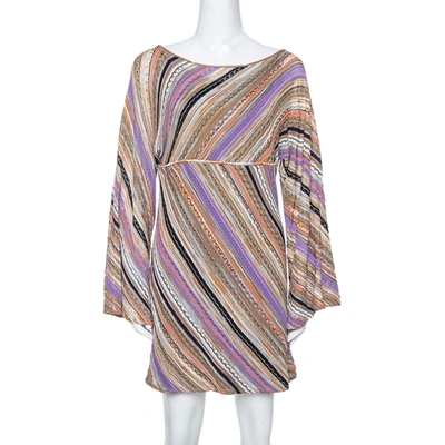 Pre-owned Missoni M  Multicolor Perforated Knit Long Sleeve Dress M