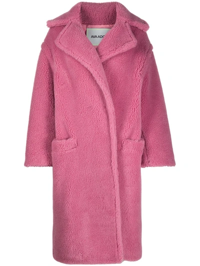 Ava Adore Oversize Fleeced Wool Coat In Pink