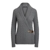 Ralph Lauren Buckled Cotton Sweater In Lexington Grey Heather