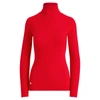 Ralph Lauren Ribbed Turtleneck Sweater In Lacquer Red