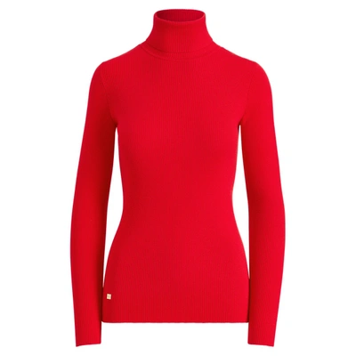 Ralph Lauren Ribbed Turtleneck Sweater In Lacquer Red