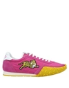 Kenzo Move Appliquéd Shell And Suede Sneakers In Fuchsia