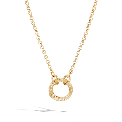 John Hardy Classic Chain Amulet Connector Necklace In Yellow Gold