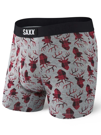 Saxx Undercover Modal Boxer Brief In Grey Buck Plaid