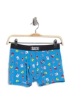 Saxx Ultra Printed Boxer Briefs In Blue Soy Happy