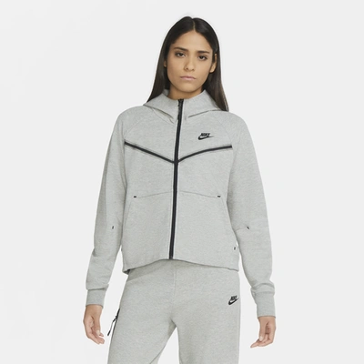 Nike Tech Fleece Full-zip Hoodie In Gray Heather In Dark Grey Heather/black