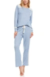 Flora Nikrooz Charlie Hacci Lace Trim Long Pajama Set In Light Blue