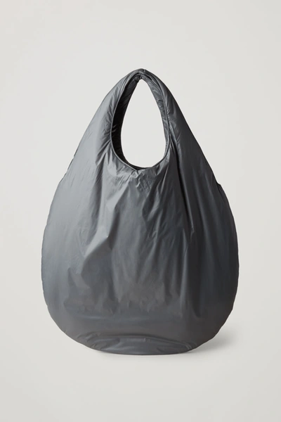 Cos Recycled Nylon Padded Shopper Bag In Grey