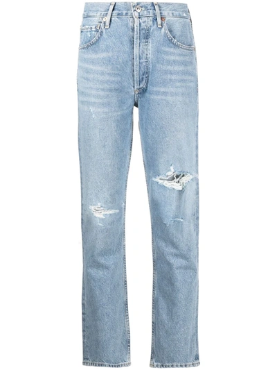 Citizens Of Humanity Charlotte High Rise Straight Jeans In Blue
