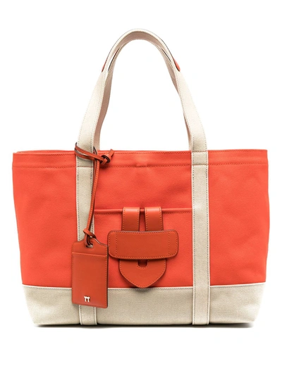 Tila March Medium Simple Tote Bag In Orange