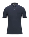 Zanone Polo Shirts In Dark Blue