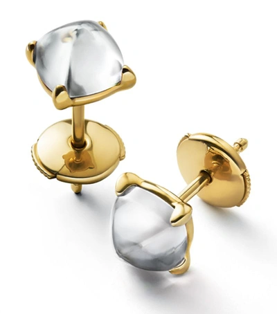 Baccarat Gold Vermeil Mini Medicis Clear Stud Earrings