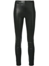 Rag & Bone Simone Zip-detailed Leather Skinny Pants In Blk