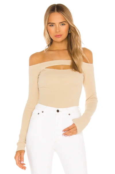 Lovers & Friends Cut Out Off Shoulder Top In Nude
