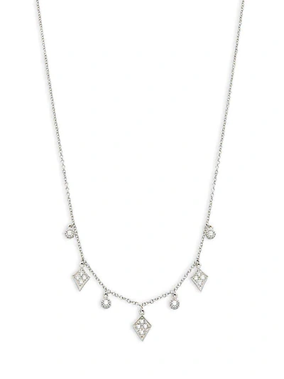 Sara Weinstock Floret 18k White Gold & Diamond Charm Necklace