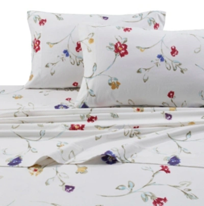 Tribeca Living Flannel Floral Garden 170-gsm Cotton Extra Deep Pocket Printed Full Sheet Set Bedding In Multicolor