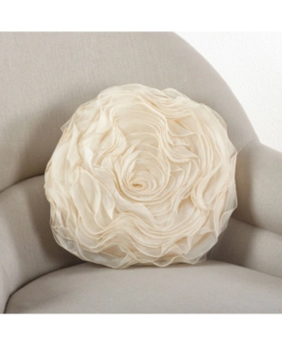 Saro Lifestyle Rose Decorative Pillow, 16" Round In Champagne