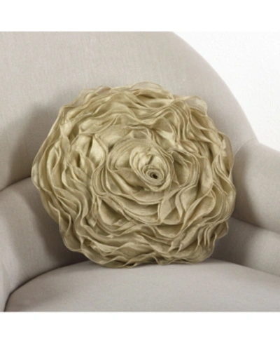 Saro Lifestyle Rose Decorative Pillow, 16" Round In Sage