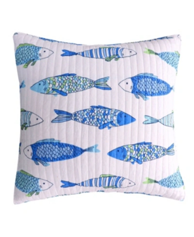 Levtex Catalina Fish Print Euro Sham 2-piece Set In Blue