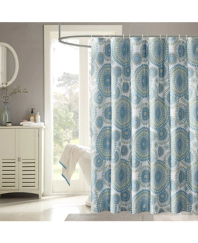 Harper Lane Starburst Shower Curtain With 12 Rings Bedding In Baby Blue