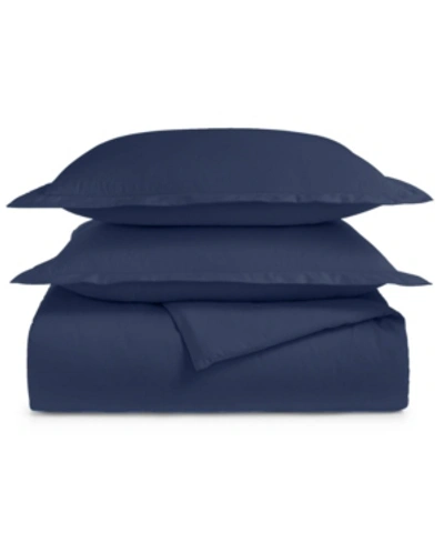 Charter Club Damask 550 Thread Count 100% Supima Cotton 3-pc. Duvet Cover Set, Full/queen, Created For Macy's Bed In Navy Peony