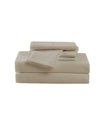 Pem America Heritage Solid Twin Xl 4 Piece Sheet Set Bedding In Beige/khak