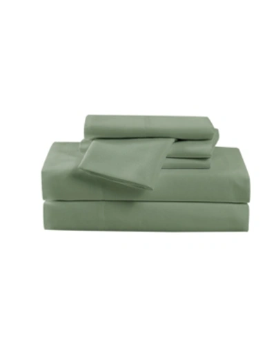 Pem America Heritage Solid Split King 7 Piece Sheet Set Bedding In Green