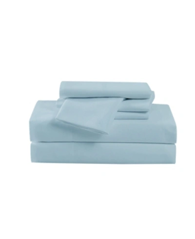 Pem America Heritage Solid Split King 7 Piece Sheet Set Bedding In Blue