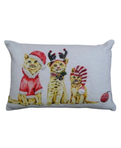 Chicos Home Christmas Cats Decorative Pillow, 14" X 20" In Open Miscellaneous