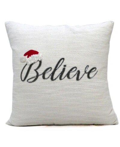Chicos Home Believe Decorative Pillow,20" X 20" In White